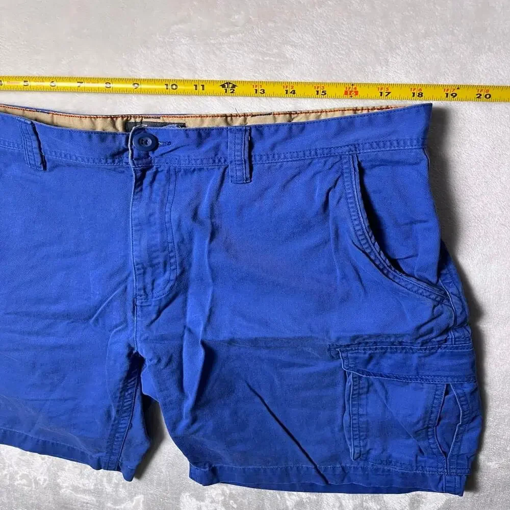 VTG 90's St John's Bay Cargo Shorts Men's 38 Oversized Baggy Glacial Blue Cotton